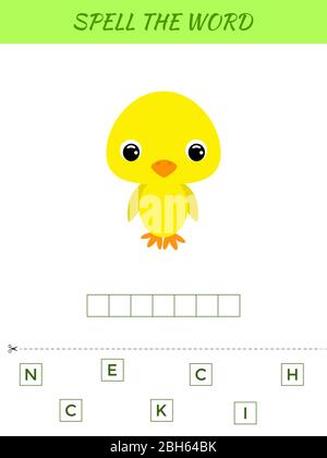 Spell English word chicken illustration Stock Vector Image & Art - Alamy