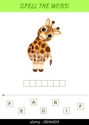 Spell English word giraffe illustration Stock Vector Image & Art - Alamy