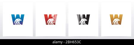 Eagle Head On Letter Logo Design W Stock Vector