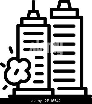 Demolition sky towers icon, outline style Stock Vector