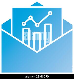envelope with statistics silhouette style icon Stock Vector