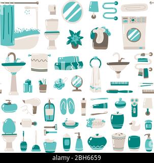 Bathroom accessories. items for washing. Vector illustration on white background. Stock Vector