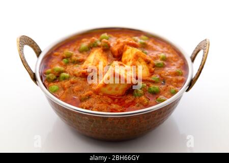 Mutter Paneer , Indian Dish Cottage cheese and Peas immersed in an Onion Tomato Gravy Stock Photo