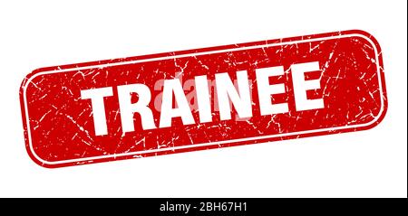 trainee stamp. trainee square grungy red sign Stock Vector