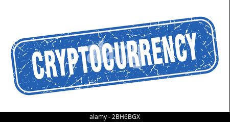 cryptocurrency stamp. cryptocurrency square grungy blue sign Stock Vector