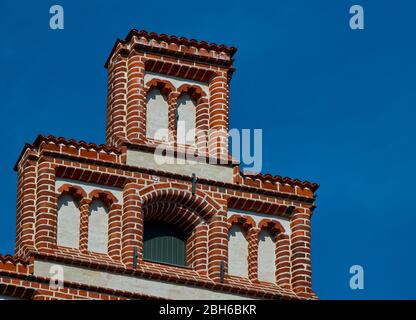 Stepped gable on a house in a northern German old town Stock Photo