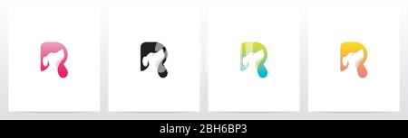 Dog On Letter Logo Design R Stock Vector