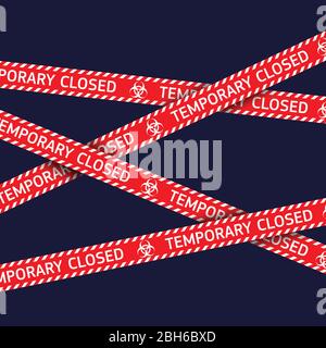 Coronavirus quarantine red warning type Stock Vector