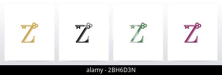 Door Key On Letter Logo Design Z Stock Vector