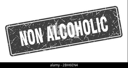 non alcoholic stamp. non alcoholic vintage black label. Sign Stock Vector