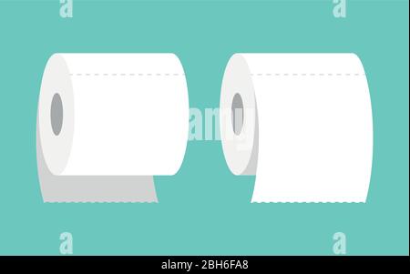 two rolls of toilet paper icon isolated on white vector illustration EPS10 Stock Vector