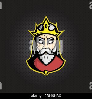 Vector illustration with the image of the king. Logo. Mascot. Stock Vector