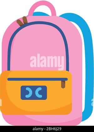 School bag design, Eduaction class lesson knowledge preschooler study learning classroom and primary theme Vector illustration Stock Vector