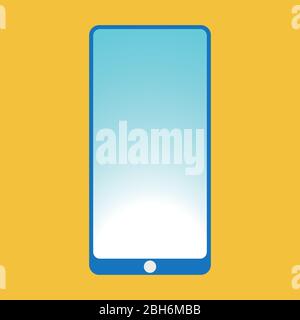 Smartfon flat icon. EPS 10. Vector illustration on orange background Stock Vector