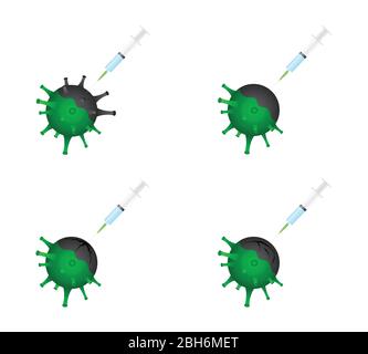 Antiviral drug concept set. Stock Vector