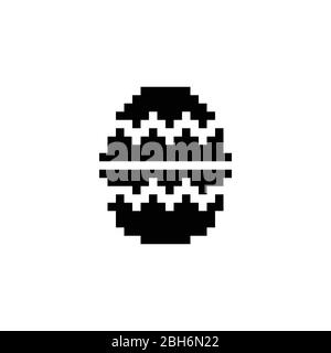 Easter egg. Pixel icon. Isolated celebration vector illustration Stock Vector