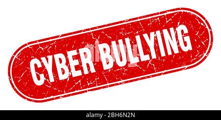 grungy red CYBER BULLYING rubber stamp with thumbs down symbol vector ...