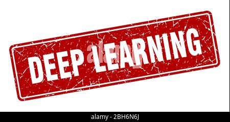 deep learning stamp. deep learning vintage red label. Sign Stock Vector