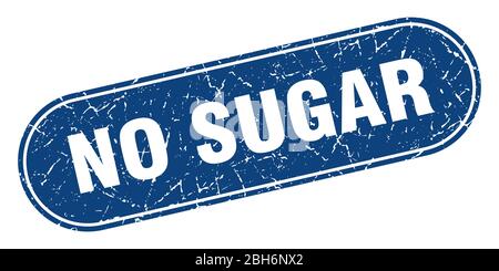 no sugar sign. no sugar grunge blue stamp. Label Stock Vector