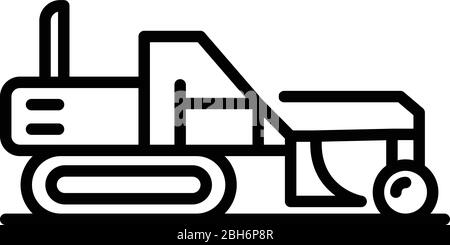 Work grader machine icon, outline style Stock Vector