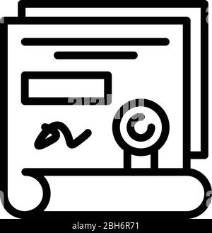 Demolition diploma icon, outline style Stock Vector
