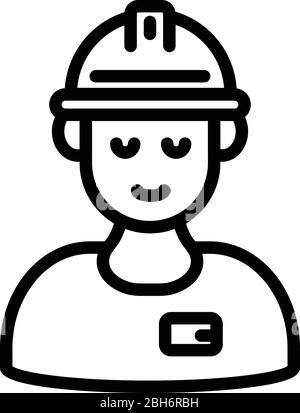 Demolition worker icon, outline style Stock Vector