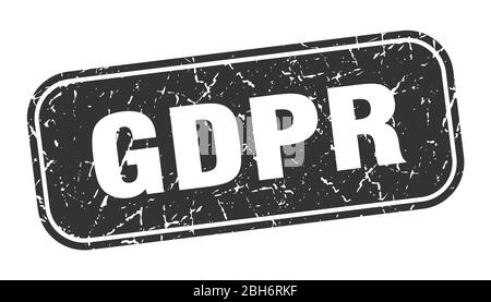 gdpr stamp. gdpr square grungy black sign Stock Vector