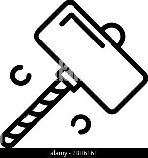 Sledge hammer icon, outline style Stock Vector