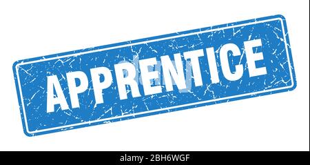 apprentice stamp. apprentice vintage blue label. Sign Stock Vector