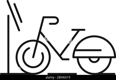 Modern bike rent icon. Outline modern bike rent vector icon for web design isolated on white background Stock Vector