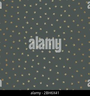Cannabis leaves seamless vector pattern background. Ditsy gold foil style brown hemp foliage backdrop. Luxury botanical marijuana design. Tiny motif Stock Vector