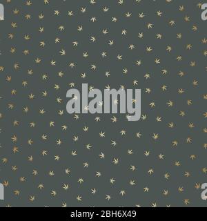 Cannabis leaves seamless vector pattern background. Ditsy gold foil style brown hemp foliage backdrop. Luxury botanical marijuana design. Tiny motif Stock Vector