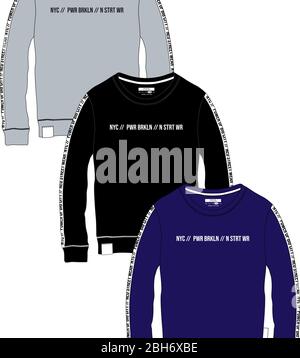 Boys hoddie long sleeve jacket wear template. Stock Vector