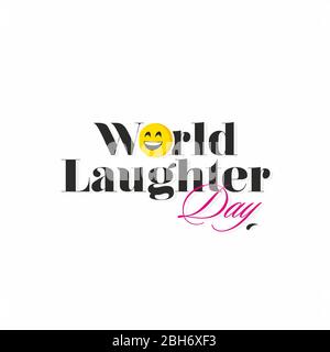 World Laughter Day, World Smile Day,  - laughing emoji - Banner Stock Photo