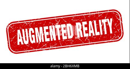 augmented reality stamp. augmented reality square grungy red sign Stock Vector