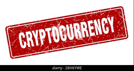 cryptocurrency stamp. cryptocurrency vintage red label. Sign Stock Vector