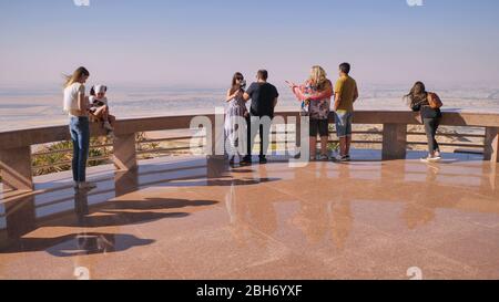 Al Ain, UAE - December 15, 2019: Top with tourists near the city of Al Ain in the United Arab Emirates. Stock Photo