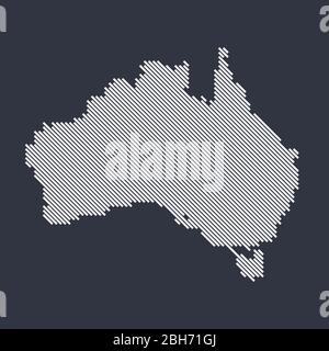 Stylized simple diagonal line map of Australia Stock Vector