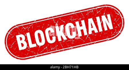 blockchain sign. blockchain grunge red stamp. Label Stock Vector