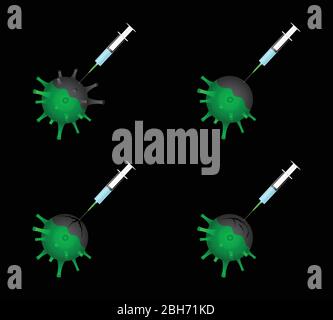 Antiviral drug concept set. Stock Vector