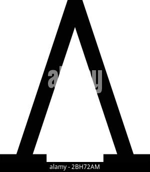 Lambda greek symbol capital letter uppercase font icon black color vector illustration flat style simple image Stock Vector