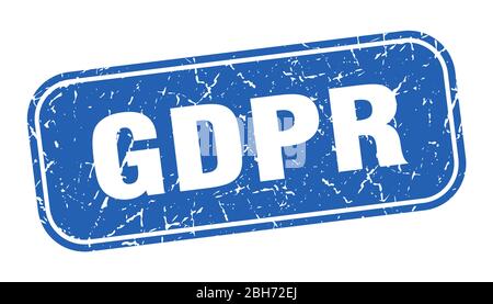 gdpr stamp. gdpr square grungy blue sign Stock Vector