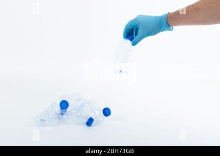 Recycling concept with plastic bottles Stock Photo