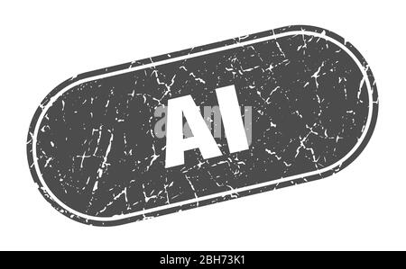 ai sign. ai grunge black stamp. Label Stock Vector