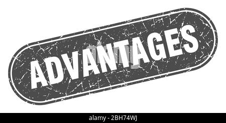 advantages sign. advantages grunge black stamp. Label Stock Vector