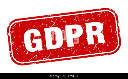 gdpr stamp. gdpr square grungy red sign Stock Vector