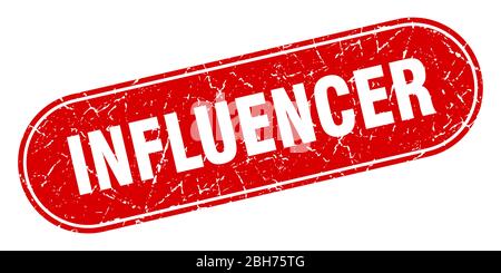 influencer sign. influencer grunge red stamp. Label Stock Vector