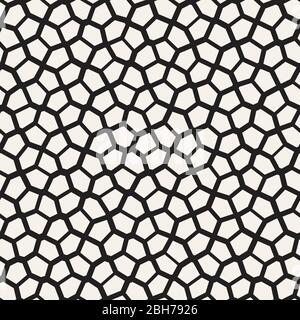 Seamless irregular lines vector mosaic pattern. Abstract chaotic tessellation texture Stock Vector