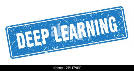 deep learning stamp. deep learning vintage blue label. Sign Stock Vector