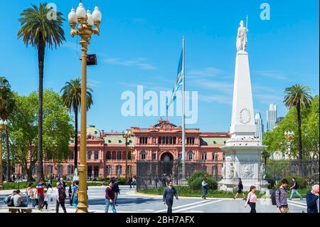 Casa Rosada or Pink House, Residence of the President of the Republic and seat of the government, Buenos Aires, Argentina Stock Photo